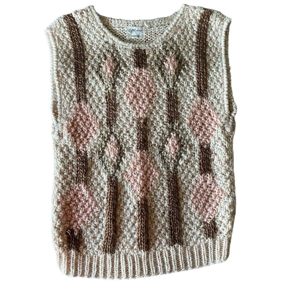 Authentic vintage SML Sport hand knit 80s vest